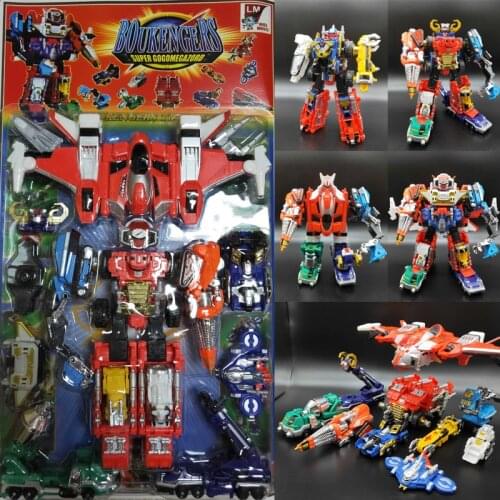 Japan Anime Super Gogo Sentai Boukengers DX S Robot Megazord Assembly Action Figure Transformation Toys Collectibles Model Toys