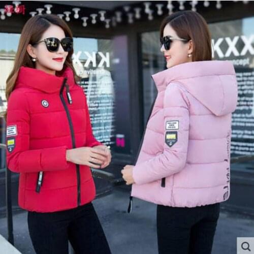 Women Short Jacket Winter Thick Hooded Cotton Padded Coats Female Korean Loose Puffer Parkas Ladies Oversize Outwear