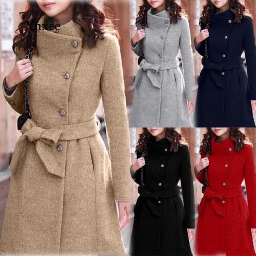 Plus Size Winter Coat Women Solid Long Coat Long Sleeve Outwear Casual Autumn Winter Elegant Overcoat 2020 Manteau Femme