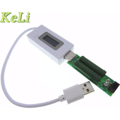 LCD Digital Voltmeter USB Current Voltage Meter Battery Charger Tester Detector + 1A/2A Mini Discharge Load Resistor Kit