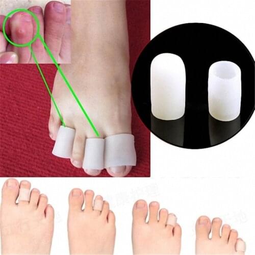 2PCS/Pair Silicone Gel Tubes Finger Little Toe Protector Blister Protect Pain Relief Sleeve Cover Toe Separators Foot Care Tool