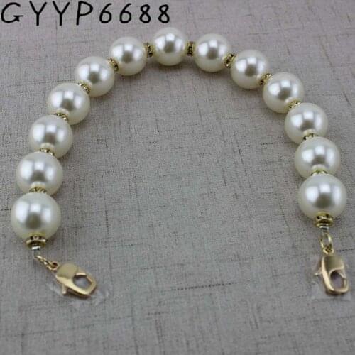 DIY hardware accessories bag acrylic pearl handle handbag for handmade beaded ladies female wedding evening bag chain