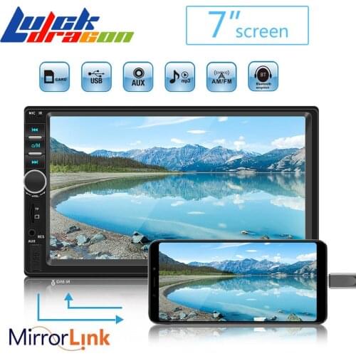 Car Radio 2 Din Mp5 Player Bluetooth Handsfree Touch Screen Auto Radio Reverse Image Support Rear View Camera Mirrorlink 7018b
