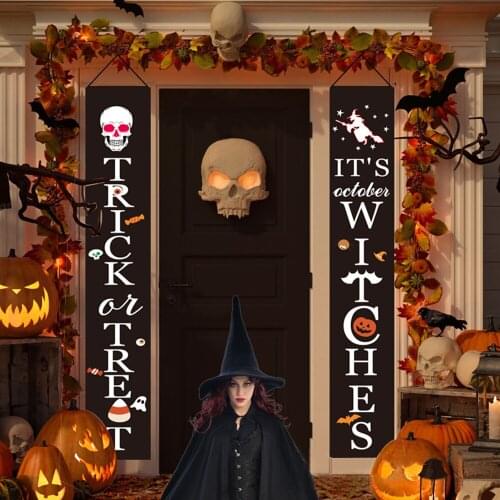 Halloween Banner Halloween Decoration Halloween Hanging Flag Halloween Party Supplies Couplet Home House Number Banner Party