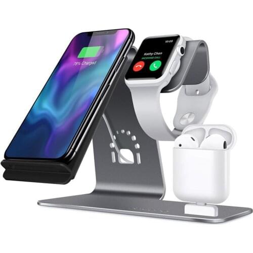 Wireless Charger Phone Stand Universal Qi Pad for Apple Watch Charger 3 In 1 Charging Dock Station Mount for IPhone 8 Samsung S8