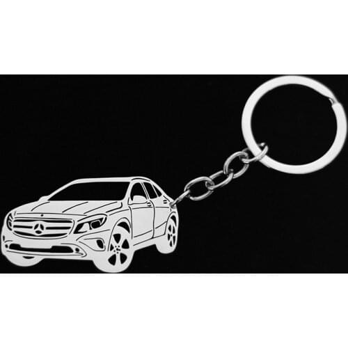 Mercedes Benz SUV keychain stainless steel silver car keyring for father days gift