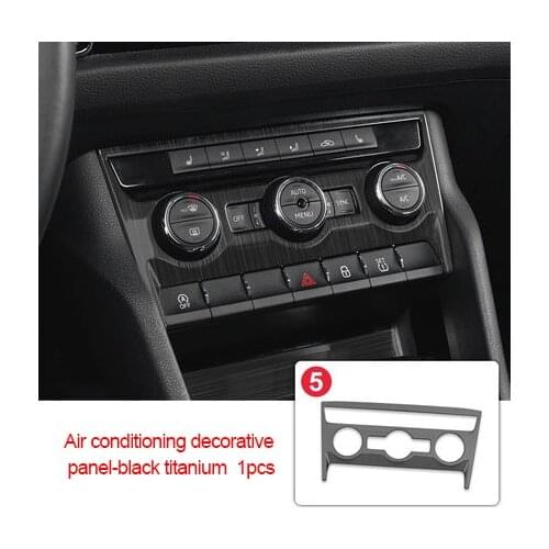 For Skoda Kodiaq ABS chrome Air conditioning decorative panel-black titanium 1pc