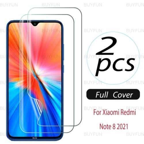 2pcs front hydrogel film For Xiaomi Redmi Note 8 2021 6.3'' full cover screen protector for xiaomi xaomi redmy note 8 soft film