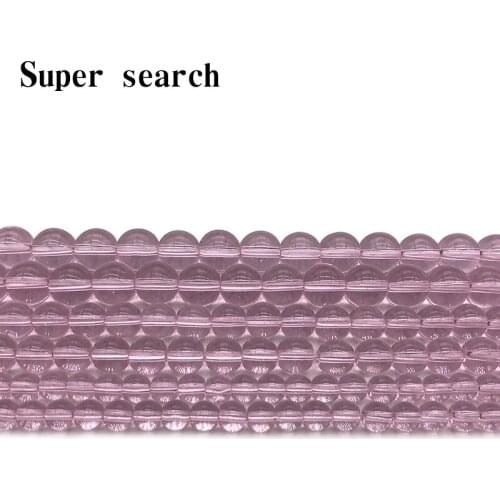 Smooth Pink Glass Stone Round Loose Beads 6 8 10 MM Pick Size Fit Diy Handmade Beads For Jewelry Making Wholesale