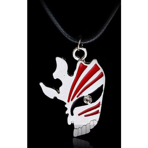 Hot Bleach Mask Pendant Leather Necklace Maxi Statement Necklace Jewelry Cosplay Accessories for Women and Men Fans-30