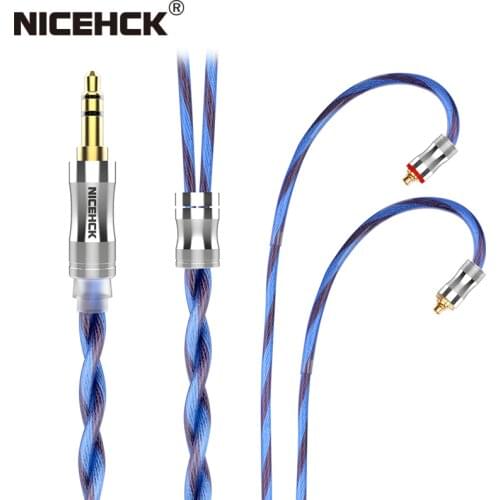 NiceHCK BlueIsland 5N Litz Upgrade Cable high-end OCC Silver Plated Earbud Wire 3.5/2.5/4.4mm MMCX/QDC/0.78 2Pin for Adonis BA15