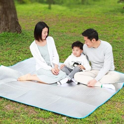 Outdoor Moisture Pad Double Aluminum Foil EVA Camping Folding Mats Moistureproof Outdoor Picnic Beach Mat Sleeping Plaid Blanket