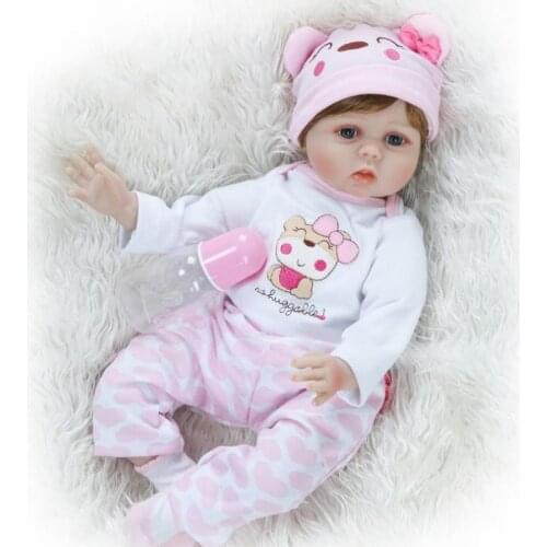 55CM Simulation Baby Doll Soft Silicone Soft Skin-friendly and Comfortable Childrens Early Playmates and Early Education Toys