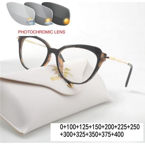 Summer Fashion Lady Reading Glasses Photochromic Reading Glasses UV Vintage Outdoor Cat Reading Glasses FML