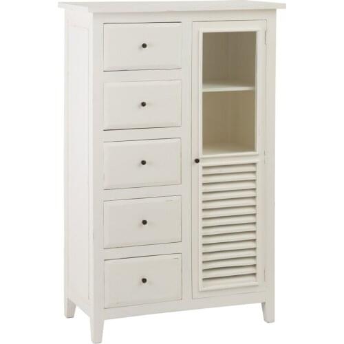 MINDI wood broken white auxiliary cabinet 95X45X150 CM