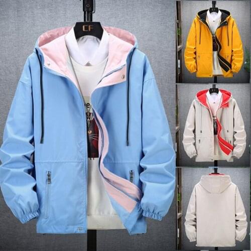 Men Harajuku Patchwork Jackets Coats 2021 Japanese Streetwear Vintage Windbreaker Korean Hooded Bomber Jackets