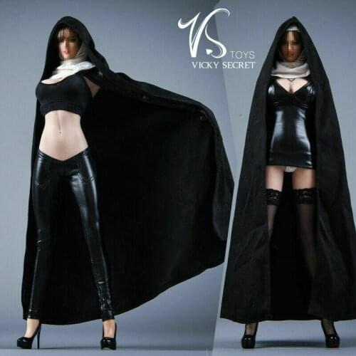 VSTOYS 19XG60 1/6 Church Girl Nun Costume Set Black Clothes Accessories Fit 12'' Female Action Figure Body