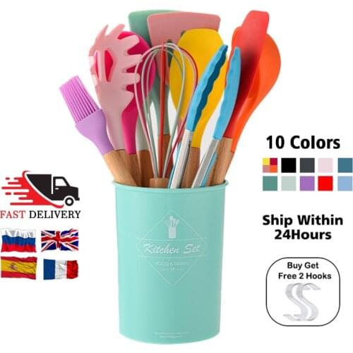 12PCS Cooking Utensils Set Silicone Kitchen Utensils Heat Resistant Kitchenware Non-Stick Cooking Utensils Baking Tools with Box