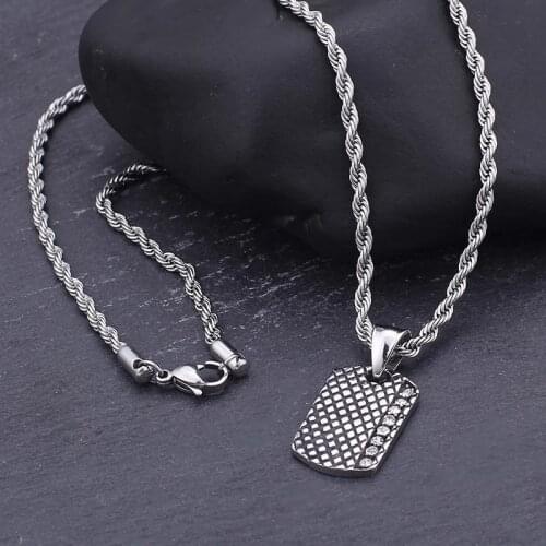 New retro jewelry European and American military brand titanium steel mens pendant items trend mens