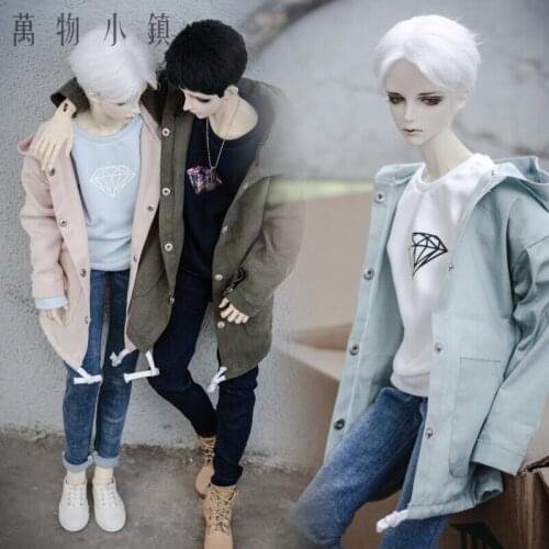 New printing Hooded Cardigan Army green/Pink/Blue 1/3 1/4 SD10 girl Uncle Boy BJD Clothes