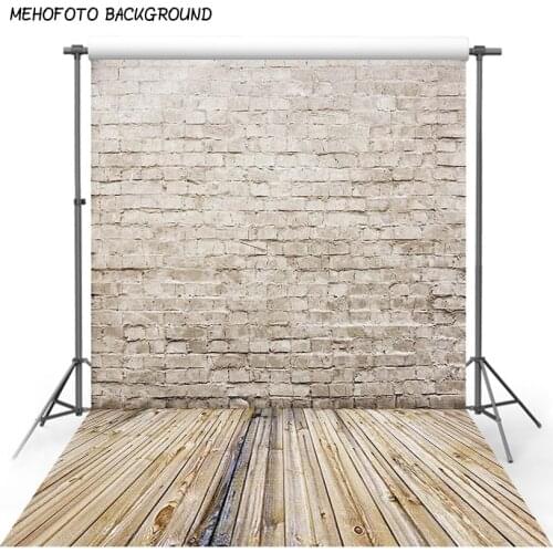 Retro Brick Wall Wood Board Floor Baby Shower Newborn Pet Food Portrait Backdrop Photography Background Photo Studio Props Vinyl