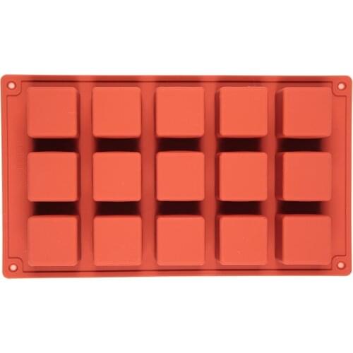 15 Cavity Square Shape 3D Silicone Molds Cake Decorating Tools For Baking Jelly Pudding Mousse Bakeware Moulds Rubiks cube cake