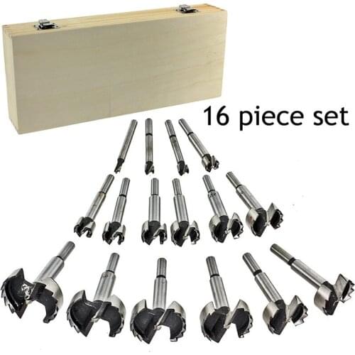 Drill Bit Reamer Door Lock Hinge Drill Bits Desktop Round Wood Punching 16pcs 15pcs Woodworking Multi-Tooth Flat Wing Drill Bits