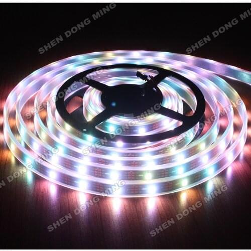 15M addressable changeable color RGB IC Built-in WS2812 led strip pixel 5050 SMD Black PCB Tube Waterproof IP67 DC5V 30leds/m
