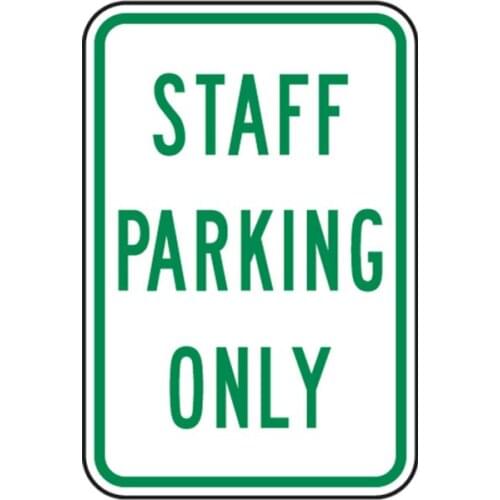 Staff Employee Only Parking Only Aluminum Tin Sign Pre-Drilled Holes No Rust 12x8inch