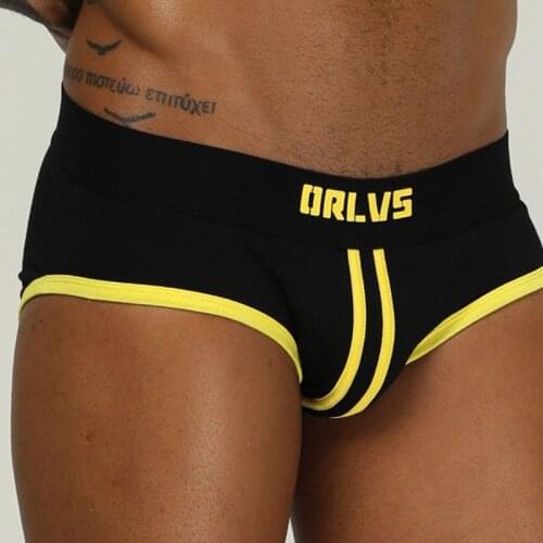 ORLVS Brand male underwear sexy men briefs breathable mesh comfortable underpants cueca tanga hombre male panties briefs cotton