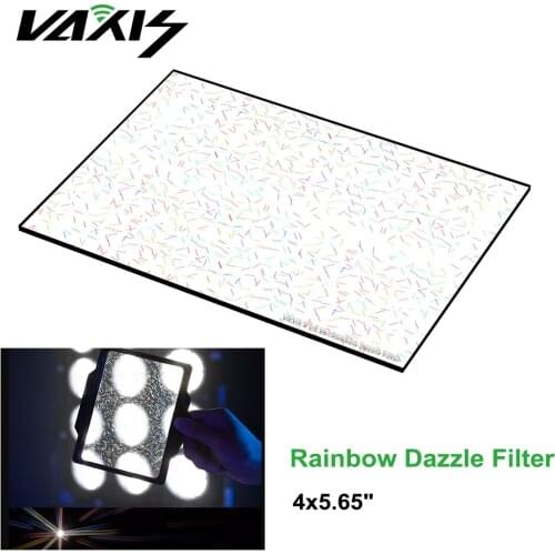 VAXIS VFX Rainbow Dazzle Filter Optical Clarit 1mm 2mm 3mm Effect Square Filter for 4x5.65" Camera Portrait Video Hood Cover