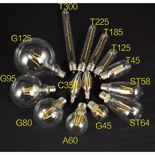 Vintage Edison Bulb Led Filament lamp 4W 470lm 2700K Soft White Incandescent Equivalent Replacement Retrofit Decor Antique Lamp