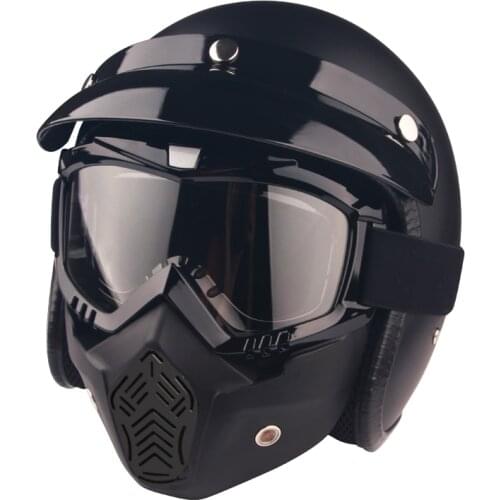 Vintage Motorcycle Helmet Open Face Jet Scooter Motorbike Motorbike Retro Helmets with Goggles