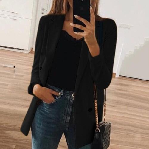 Autumn Spring Women Fashion Jackets Ladies Long Sleeve Turn-Down Collar Tailored Blazer Suit Coat women blazers and jackets 5XL
