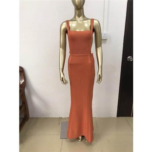 Hot 2018 New Fashion Coral Black Blue Spaghetti Strap A Line Backless Celebrity Party Dress Vestidos Maxi Women Bandage Dress