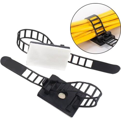1PC Cable Tie Mounts Adjustable Wire Ties Cable Clips Clamp Plastic Self Adhesive Cable Organizer Fix Holder Cord Management