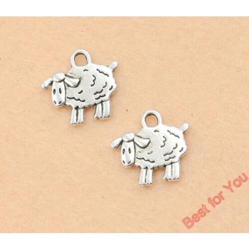 10pcs Tibetan Silver Tone Tiny Sheep Aries Charms Fashion Pendants Jewelry Diy Jewelry Findings 15x15mm