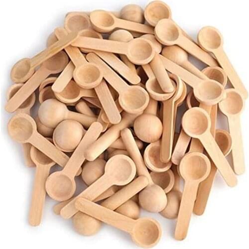 100PCS Mini Wooden Spoon,Home Kitchen Cooking Spoon Small Bath Salt Spoon for Spice Jar Seasoning Condiment Honey Coffee