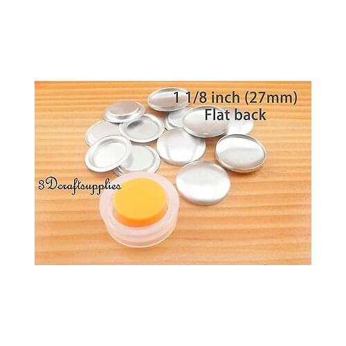 12 set 27mm fabric self cover buttons Flat back with Assembly tool Size 45 1 1/8 inch