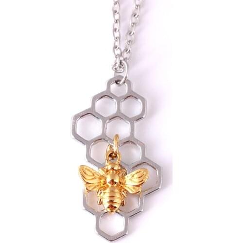 12Pcs/lot Creative Honey Bee Pendant Necklace Insect Animal Pendant Necklace for Women