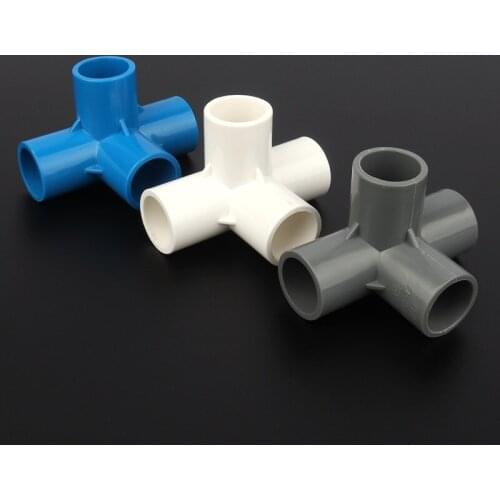 2pcs/lot 20mm PVC Connector Stereoscopic 4Ways Aquarium Tank Socket Adapter Garden Irrigation Fittings Water Pipe Connectors