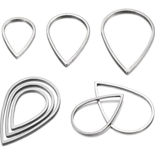 20pcs/lot 16 21 26mm Stainless Steel Waterdrop Closed Frame Teardrop Rings For DIY Earring Jewelry Makings Findings Supplies