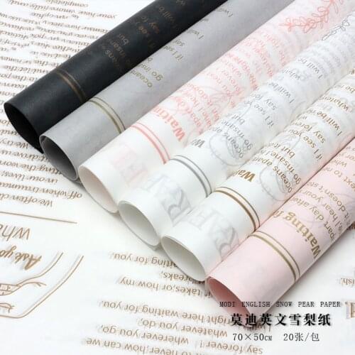 20pcs English Letters Tissue Paper Clothing Shoes Gift Packing Craft Flowers Wrapping Paper English alphabet Floral Wrap Paper