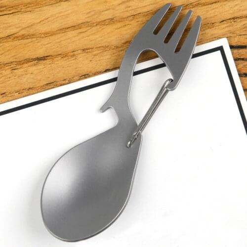 3 in 1 Camping Picnic titanium Spoon Tableware titanium Fork Ultralight pure titanium or Stainless steel Spork