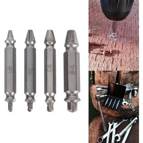 4pcs Damaged Screw Extractor Drill Bit Set Rapid Take Out Broken Stripped Screw Remover Demolition Tool Screwdriver Attachment