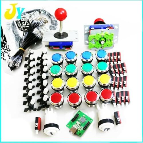 Arcade game kits Raspberry PI & JAMMA MAME kit For 2 joystick 16 12V LED buttons With USB interface Keyboard Arcade controller