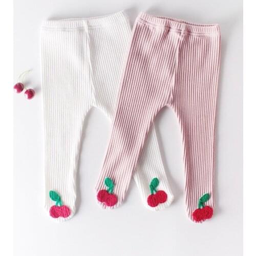 Toddler baby bag foot pants for newborn baby girls pantyhose white/pink solid stripe color toddler girls stocking children pants