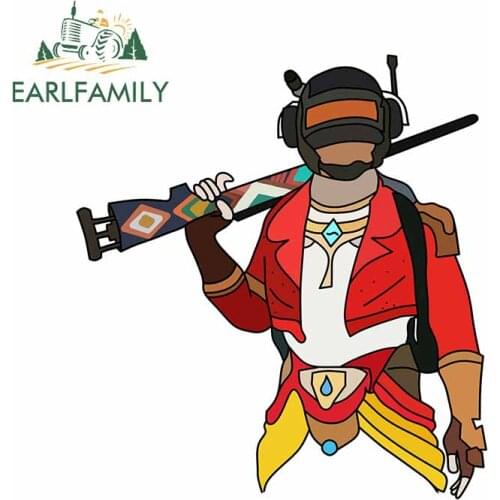 EARLFAMILY 13cm x 12.1cm for Pubg Man with Kar98k Auto Decal Anime Personality Car Stickers Waterproof Fashion Occlusion Scratch
