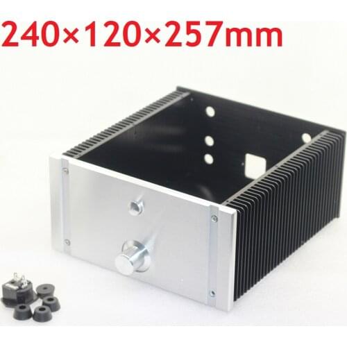 Hi-End Hifi DIY Chassis Aluminum Power Amplifier Housing Balanced Hole Decoder Shell Tube Amp Box Knob Volume W240 H120 D257