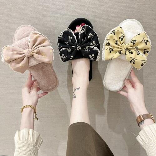 Cotton LOVELY Animal Home Women Slippers Cartoon Winter Indoor Shoes For Girls Ladies Female Warm House Bedroom Floor Flats